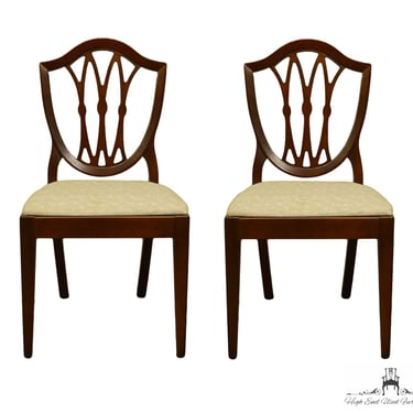 Set of 2 1960's Antique Vintage Solid Cherry Duncan Phyfe Shield Back Dining Chairs 