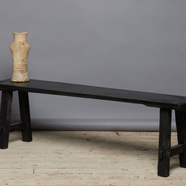 Ebonized Teak Bench from Borneo