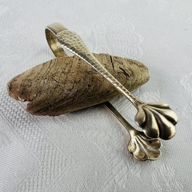 Vintage Hammered Silver plate Sugar Nips American Silver Co Shells Victorian Decorative Flatware for Tea Party English High Tea Vintage gift 
