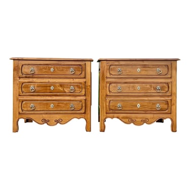Ethan Allen Legacy Three Drawer Bachelor Chest Nightstands - a Pair 