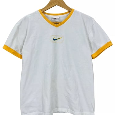 Vintage 90's Nike Center Swoosh Ringer Shirt Women’s Medium