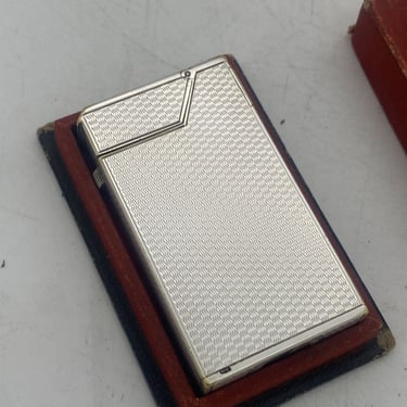 Art Deco Dunhill Silver Plate Broadboy Lighter in Original Box 