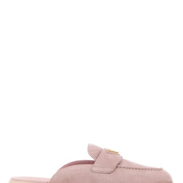 Prada Women Pink Suede Slippers