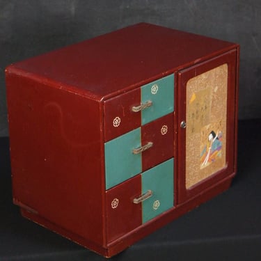 Vintage Chadansu Japan small tea cabinet 1950 interior wood craft furniture 