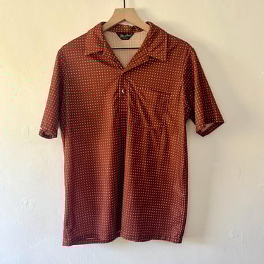 plus size vintage 60s 70s polka dot top / vintage plus size retro shirt / 1970s plus size / size 18 vintage / plus size pinup rockabilly 