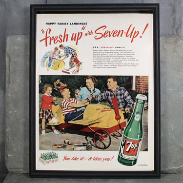 1949 Seven-Up Soda Advertisement | UNFRAMED Vintage Advertising Page | 1949 Pop Culture Ad | Post World War II Ad 