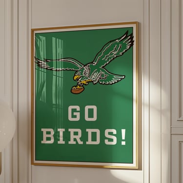 Philadelphia Eagles Go Birds!, DIGITAL DOWNLOAD only, Poster Print, Retro 1990s Eagles Logo, Vintage Eagles Eagle, Philly Sports, Football 