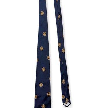 Vintage BEN SILVER Silk Necktie ~ Repp Stripe / Club / Embroidered Crest / Shield ~ Preppy ~ Ivy Style ~ Trad ~ Tie ~ College / Collegiate 
