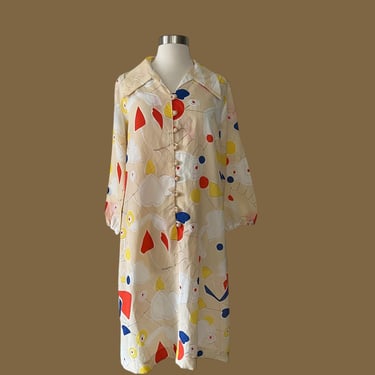 Vintage 70s Mod Abstract Dress 