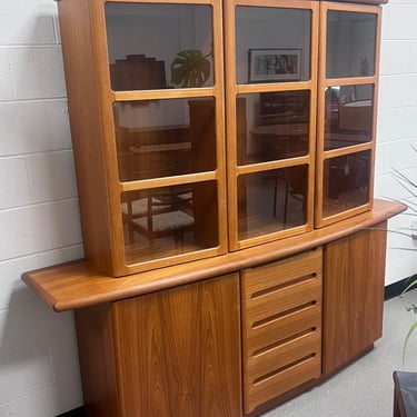 Danish Mid Century Modern Teak China Cabinet  Buffet by Skovby 