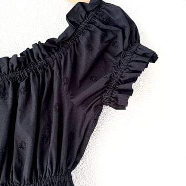 Ulla Johnson black cotton cap sleeze jumpsuit sz 4