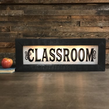 Vintage-Style Light-Up Classroom Sign