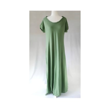 European Culture Italy NWT Abito Manica Lunga Donna Green Lined Cotton Dress L 
