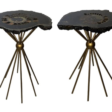 Pair of 20th Century Russian Ammonite Side Tables