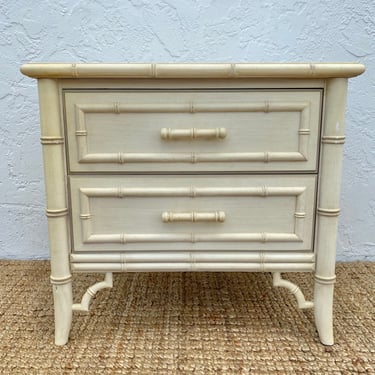 Vintage Faux Bamboo Nightstand by Dixie Aloha FREE SHIPPING - Hollywood Regency Coastal Bedroom Furniture 