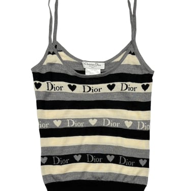 Dior Grey Stripe Heart Tank