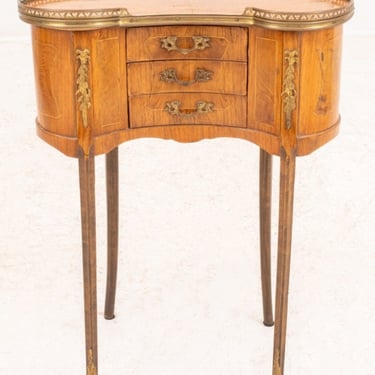 French Louis XV Style Marquetry  Bean Side Table