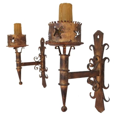 Pair of French iron sconces