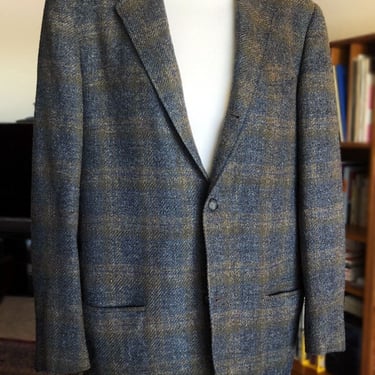 1950's Mens Vintage Wool Tweed Blazer Sport Coat, 40