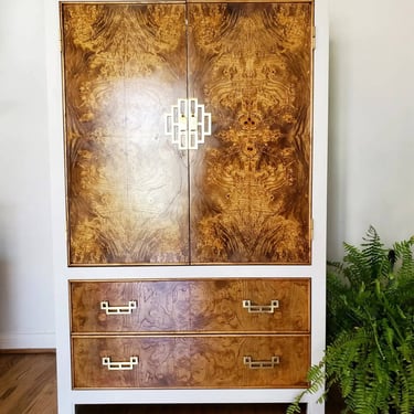 Shipping not free! Chin Hua Burl Wood Armoire Dry Bar by Century Furniture. 