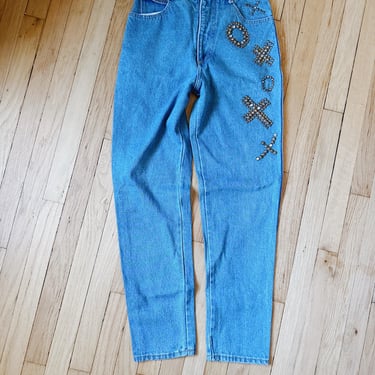Vintage Rhinestone XOXO Jeans | Waist: 26" 