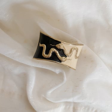 Vintage Plated Hinge Snake Cuff 