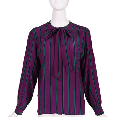 Yves Saint Laurent Striped Silk Blouse