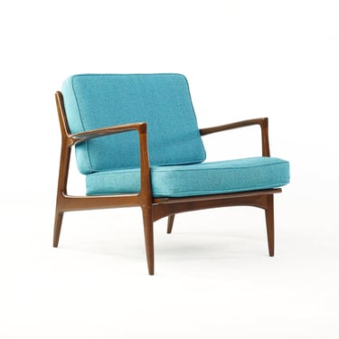 Kofod Larsen for Selig Mid Century Danish Walnut Lounge Chair - mcm 