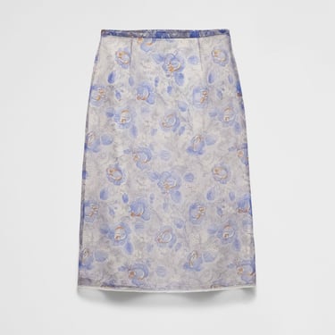 Prada Skirt Woman Gnawed Blue Women