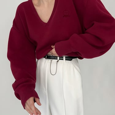 Vintage Christian Dior Burgundy Crest Sweater
