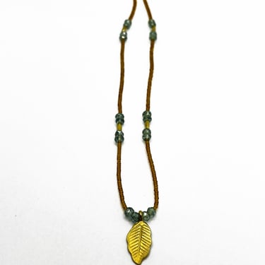 Debbie Fisher | Lt Amber seed, Mystic quartz and gold vermeil Beads with gold fill clasp necklace