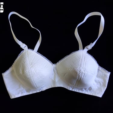 NWOT Sexy Iconic Vintage 50s 60s White Pointy Dome Cotton Bra 