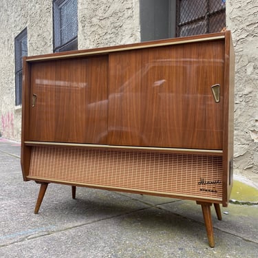 Mid century stereo console Blaupunkt stereo cabinet mid century turntable cabinet 