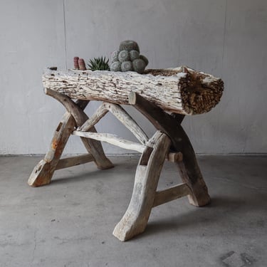 Rustic Driftwood Trough Planter 