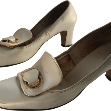60s Pearl Off White American Girl Chunky Heels By American Girl