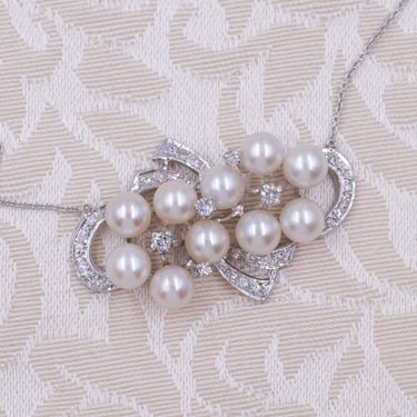 Pearls and Diamonds Necklace C. 1950