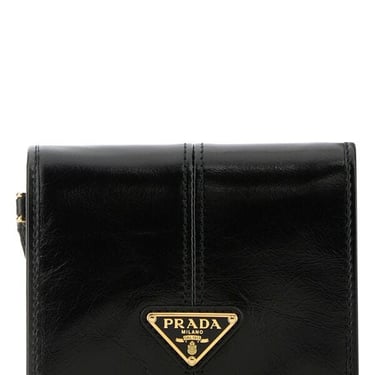 Prada Women Black Leather Wallet