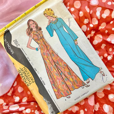 Deadstock Vintage Sewing Pattern, Jumpsuit Palazzo Pants, Romper, Wide Legs, UNCUT, Complete with Instructions, McCalls 