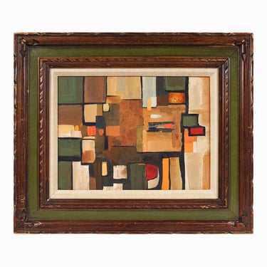 Abstract Oil Painting on Canvas Mid Century Modern 