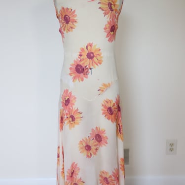 1930s Floral Sheer Drop Waist Dress (as is)