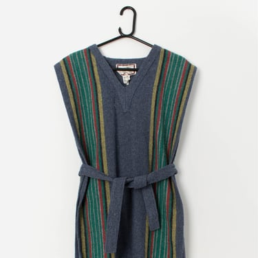 Vintage striped vest with fringe detail and belt - Medium 