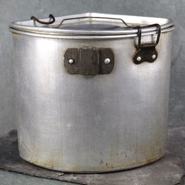 Vintage Mirro 2 Quart Canister | Aluminum Triangular Canister | Perfect for Camping 
