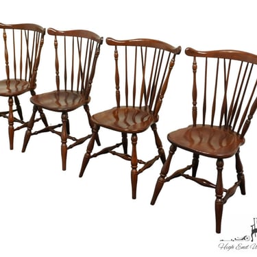 Set of 4 CRESENT FURNITURE Solid Cherry Traditional Fiddleback Dining Side Chairs 8411 