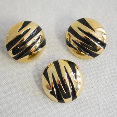 Vintage Park Lane Striped Clip Earrings and Pendant Set 