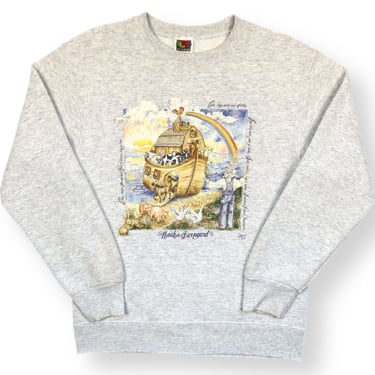 Vintage 1996 “Noah’s Barnyard” Graphic Nature and Animal Religious Style Graphic Crewneck Sweatshirt Pullover Size Small/Medium 