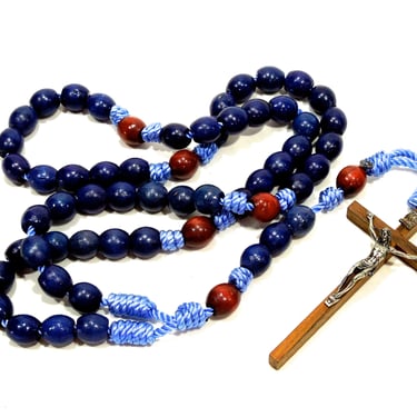 VINTAGE: Italian Hand Wrapped Wood Rosary - Made in Italy - Catholic Christian Spiritual Jesus - SKU 28-C4-00010265 