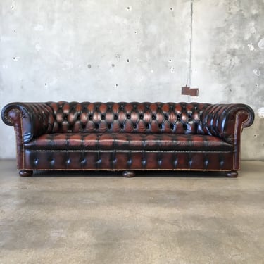 Leather Two Tone Colored Chesterfield Sofa