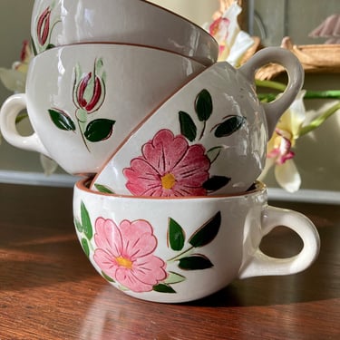 Stangl Wild Rose Tea Cups 