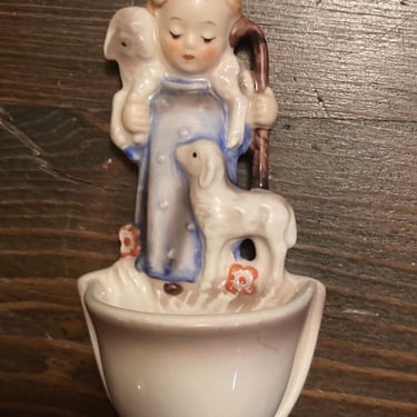 Sale~Goebel Hummel Holy Water Font Stoup~ porcelain made in Germany, shepherd Church Wall Hanging~ Catholic Religion,Religious Relic Decor 