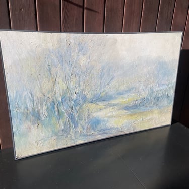 Vintage Mid-Century Impressionist Large Acrylic or Oil Painting signed Williams 